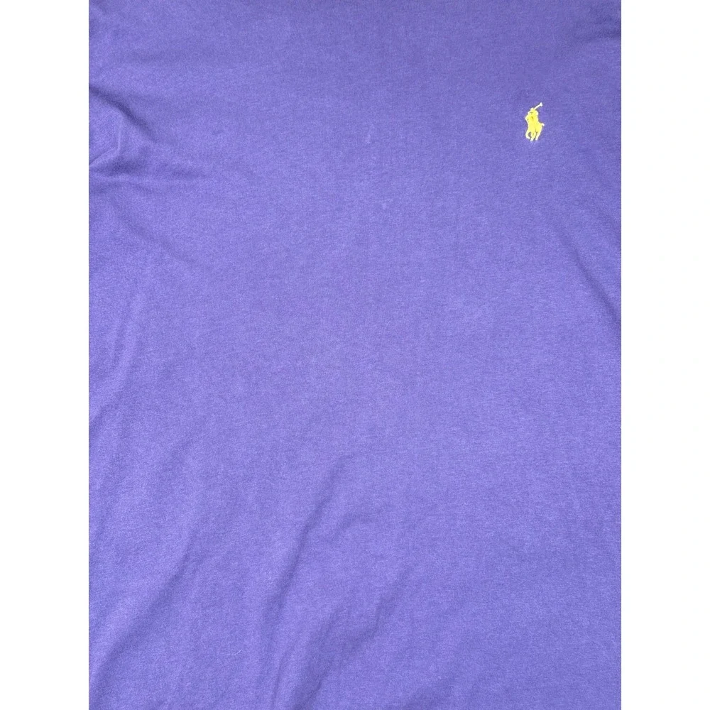 Polo Ralph Lauren T-Shirt Mens XXL Purple Preppy Long Sleeve Cotton Logo